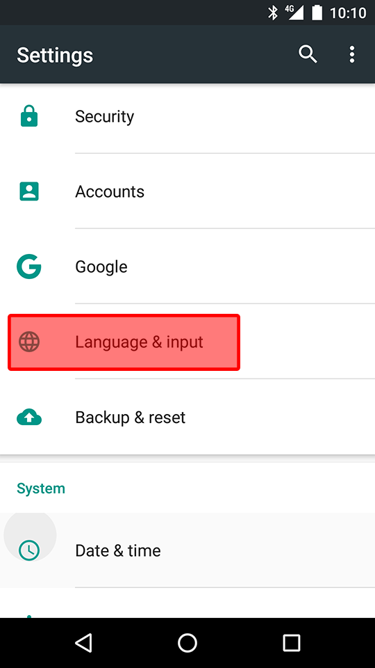 Language & input