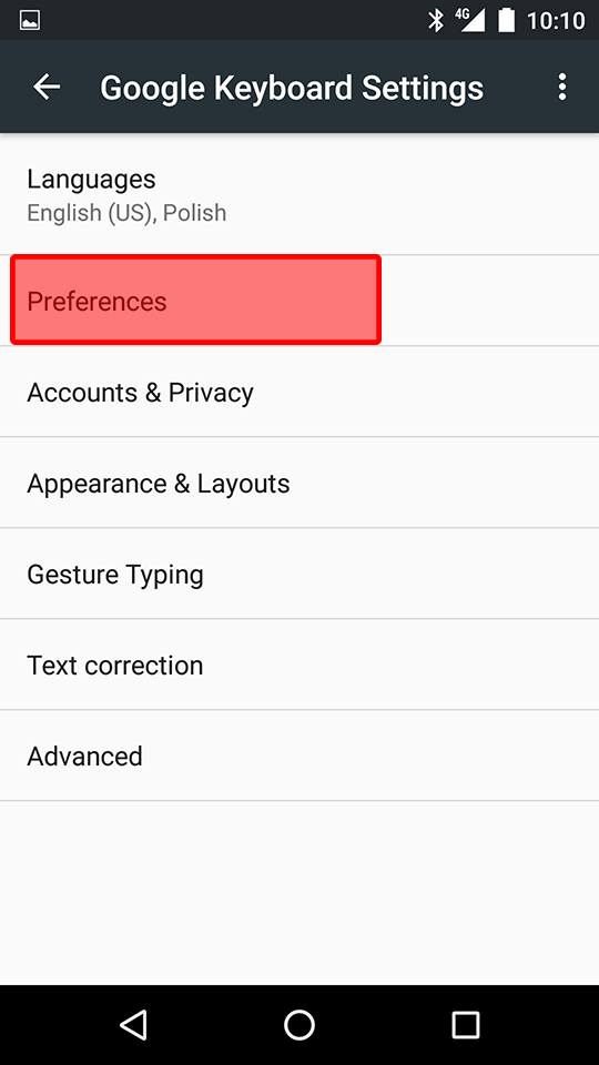 Preferences